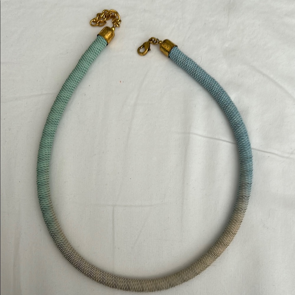 Elegant Gold and Blue Ombre Necklace